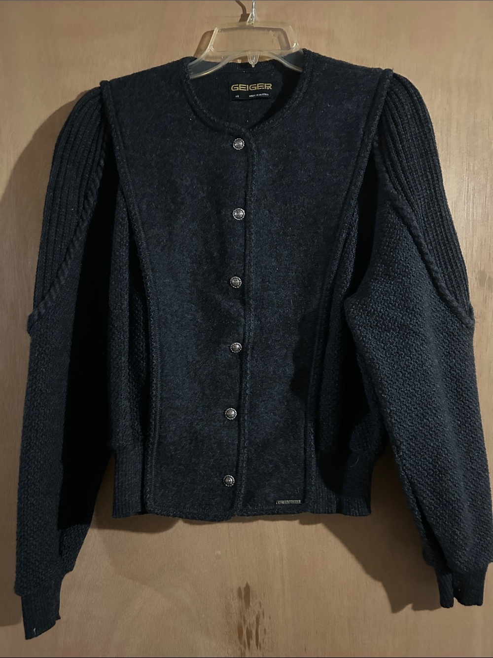 Geiger Women's Black Button-Front Wool Jacket